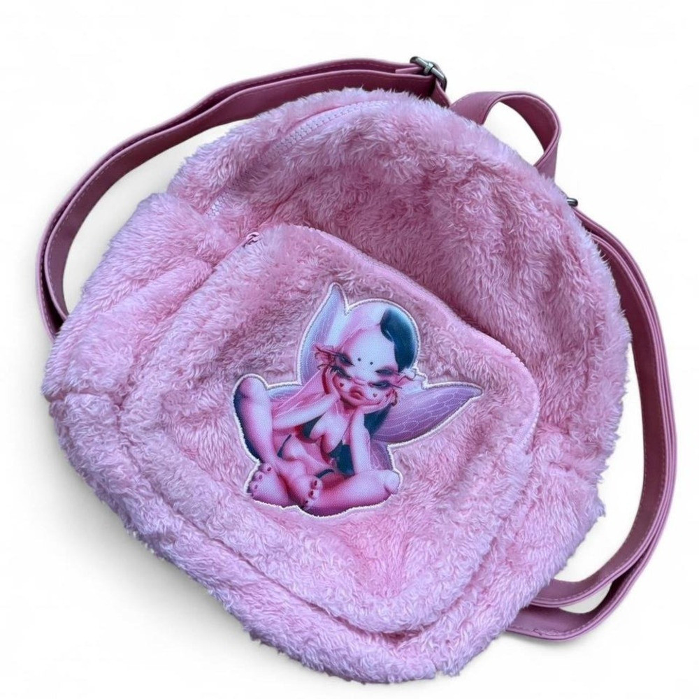 Melanie Martinez Portals Tour Pink fuzzy fairycore mini‎ backpack